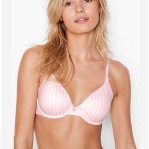 NWT Victoria’s Secret Signature Stripe Demi Buste Double Lined 38DD - Picture 2 of 12